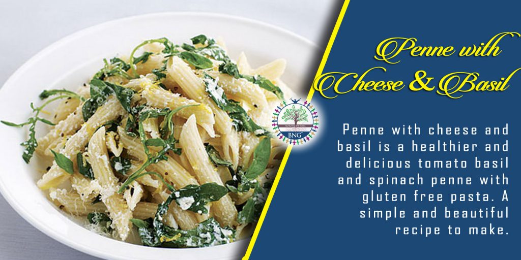 Penne with cheese and basil recipe by BNG Hotel Management Kolkata