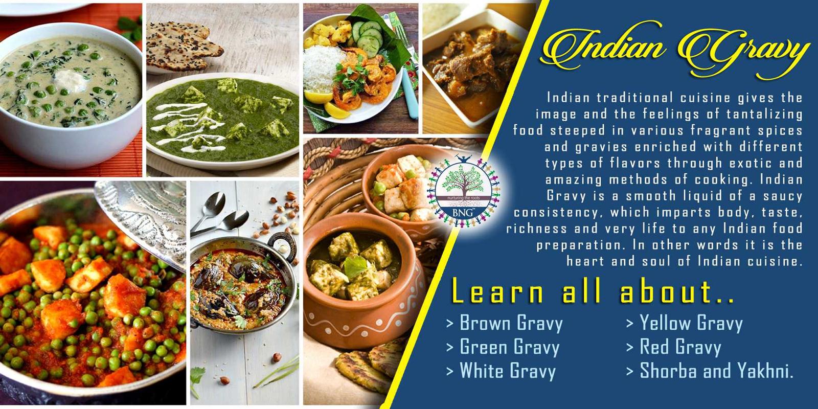 Types of basic indian gravy