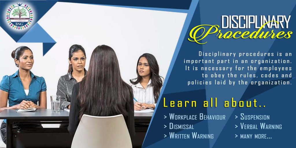 Disciplinary Procedures and hotel hr by BNG Hotel Management Kolkata