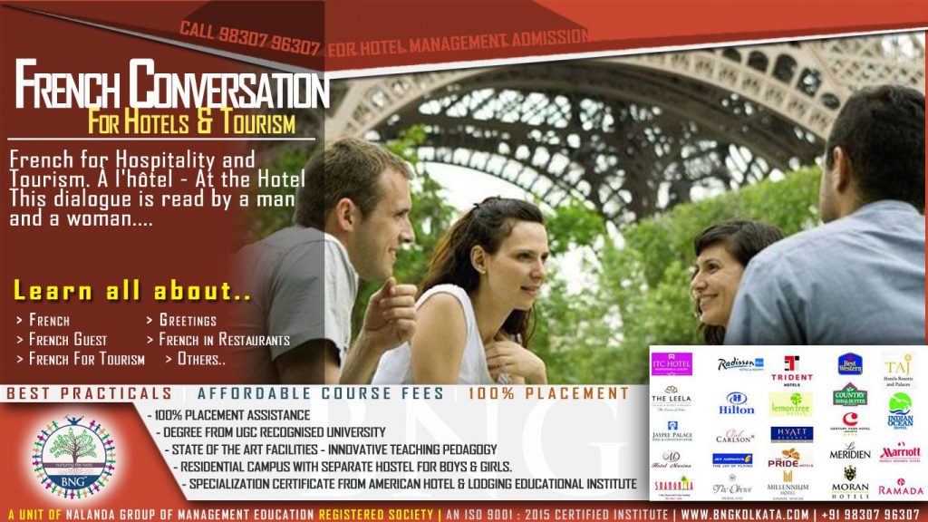 French Conversation and French for Hospitality and Tourism by Hotel Management Kolkata
