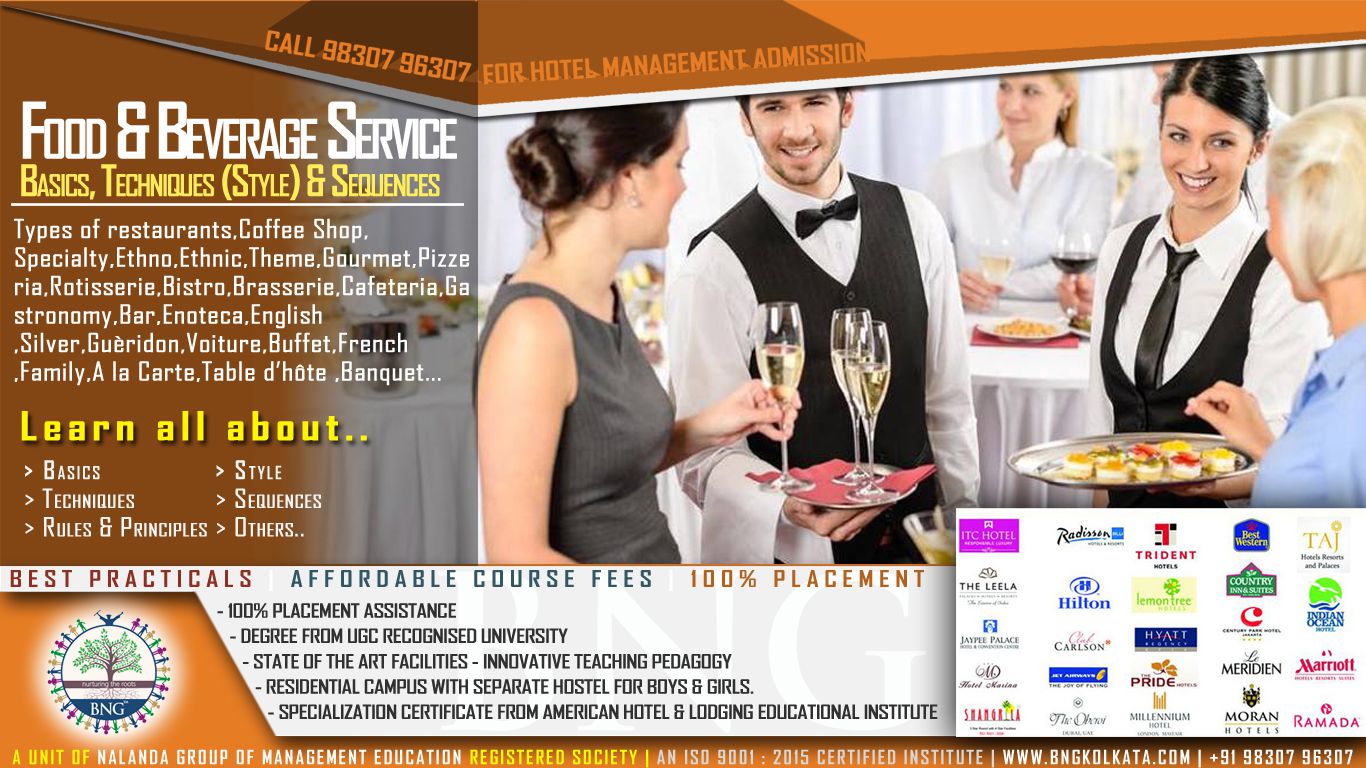 Food Beverage Service Basics Style Sequences BNG Hotel Management 