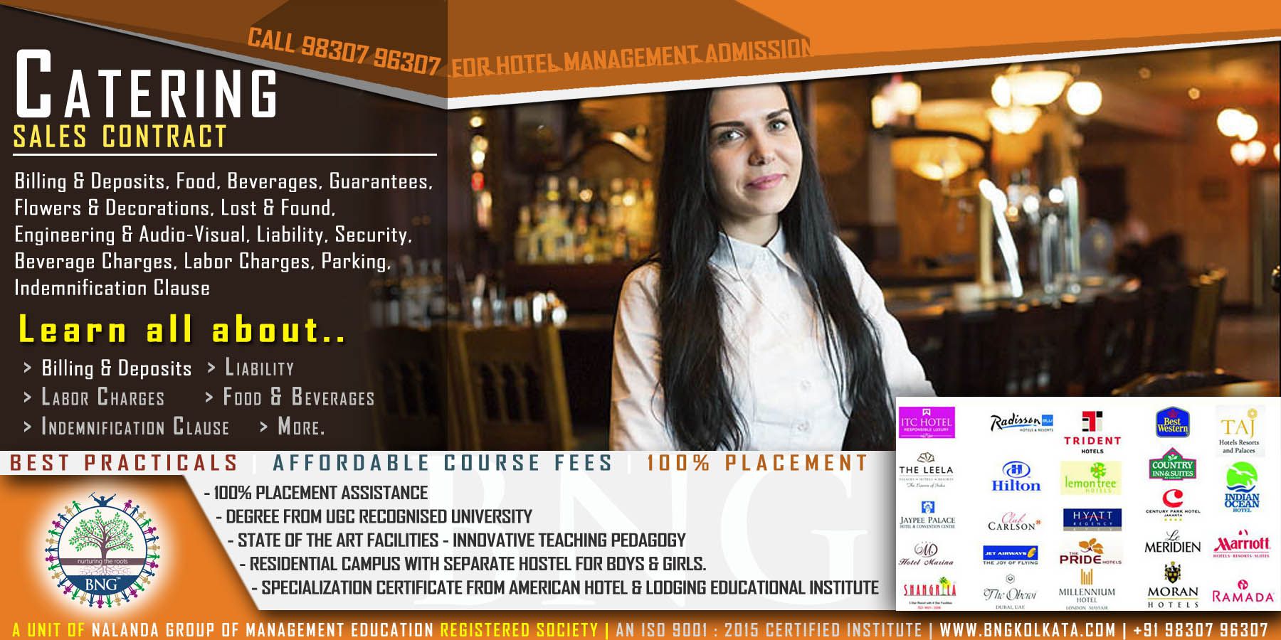 Catering Sales Contract format by BNG Hotel Management Kolkata