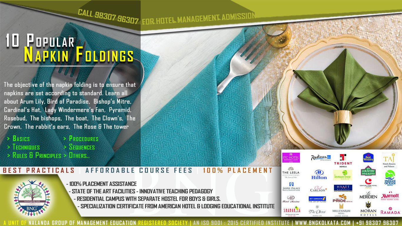 10 Popular Napkin Folding BNG Hotel Management Institute