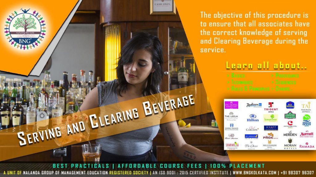 Serving and Clearing Beverage by BNG Hotel Management Kolkata