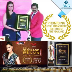 BNG Kolkata, Promising Hotel Management Institute of the year - India Brand Icon, Guest - Ms Lara Dutta