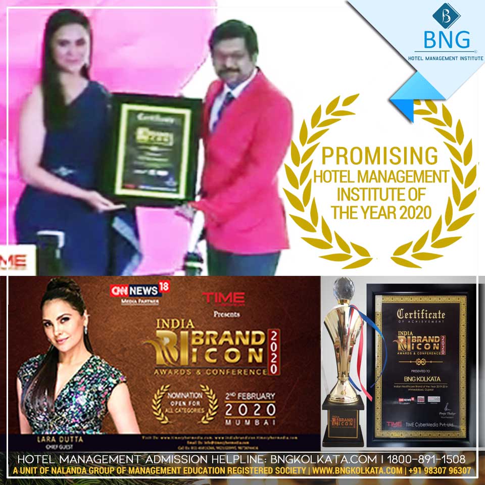BNG Kolkata, Promising Hotel Management Institute of the year - India Brand Icon, Guest - Ms Lara Dutta